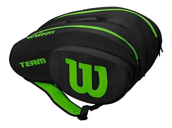 Raqueteira Wilson Team Padel - Beach Tênis - Preta E Verde