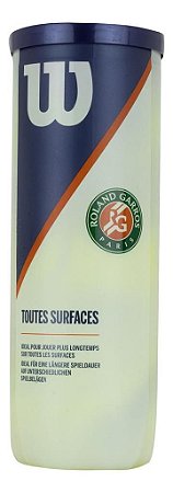Bola de Tênis Wilson Roland Garros All Court Tubo 3 Bolas