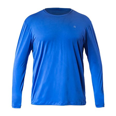 Camiseta Curtlo Active Sense Manga Longa Azul Royal GG