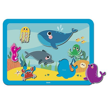 Quebra-cabeça de encaixe Fundo do Mar Babebi 7028