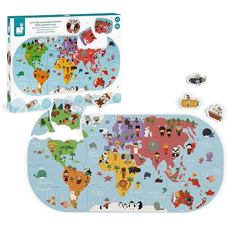 Mapa dos exploradores do banheiro 28 peças – Janod