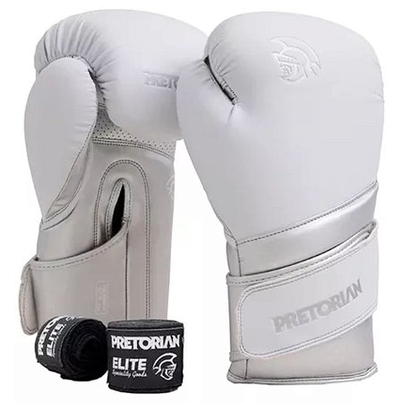 Kit Luva Boxe e Muay Thai Elite Pretorian Bandagem & Bucal