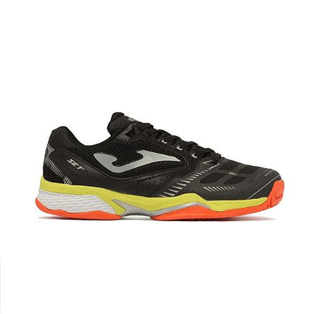 Tênis Joma Set Clay Preto e Amarelo Flúor