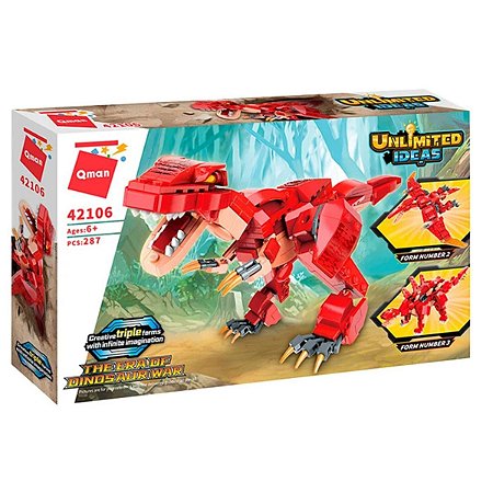Bloco de Montar Unlimited Ideas Dinossauros 3 em 1 Keepplay