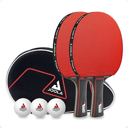 Kit Tênis de Mesa Joola Duo Set Carbon 2 Raquetes e Capa