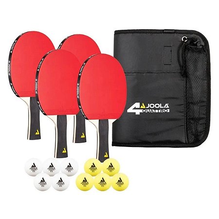Kit de Raquetes Family Set Joola 4 Raquetes e 10 Bolas