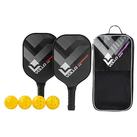 Kit Pickleball Performance 2 Raquetes 4 Bolas e Bolsa Vollo