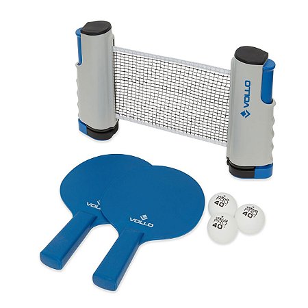 Kit Ping Pong 2 Raquetes 3 Bolas e Rede Retrátil Vollo