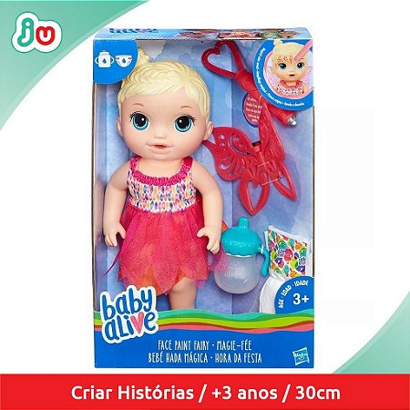 Boneca Baby Alive Hora da Festa Loira Hasbro Pintura Mágica
