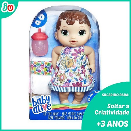 Boneca Baby Alive Hora do Xixi Morena - Hasbro C/ Acessórios