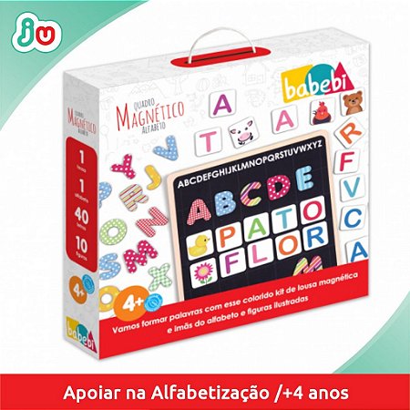 Brinquedo de Alfabetização Quadro Magnético Alfabeto Babebi