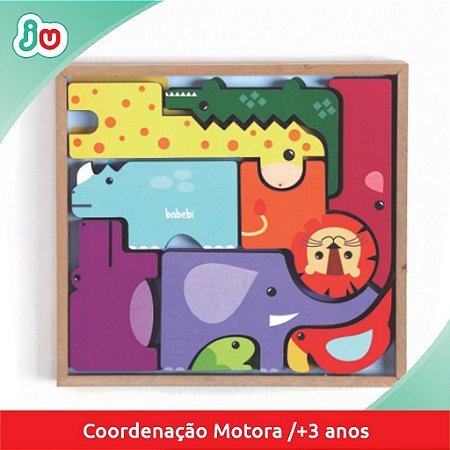 Brinquedo de Coordenação Motora Monte Empilhe Safari Babebi