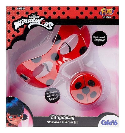 Brinquedo Miraculous Lady Bug Kit Mascara E Ioio Fun 84120