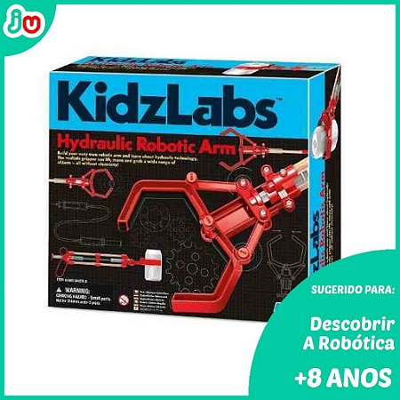 Brinquedo STEM Kit Braço Hidráulico Kidzlabs 4M