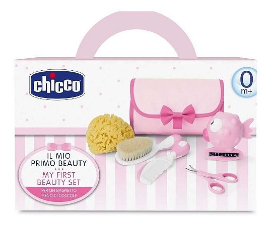 Conjunto De Higiene Cuidados Do Bebê Rosa Menina Chicco
