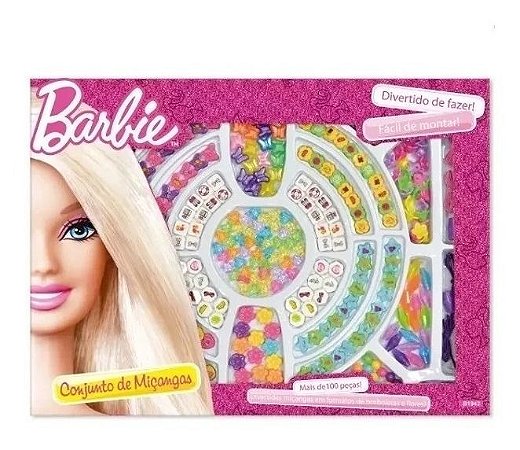Conjunto De Miçanga Da Barbie Com 100 Peças  Fun F0015-2c