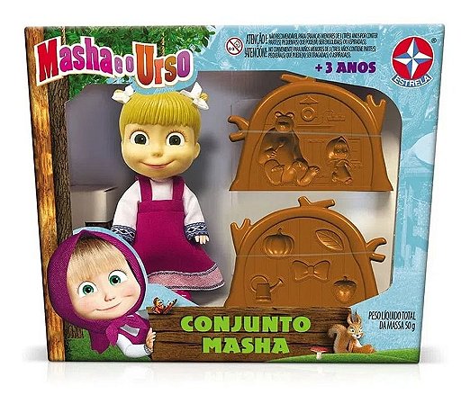 Conjunto Masha Da Masha E O Urso Com Massinha De Modelar