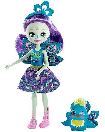 Enchantimals Boneca E Bichinho  Patter Peacock E Flap Mattel