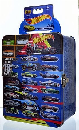 Hot Wheels Maleta Porta Carrinhos - 18 Entradas Fun Azul