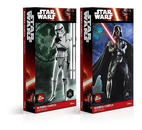 Kit 2 Puzzle 200 Pçs- Star Wars Darth Vader E Stormtrooper