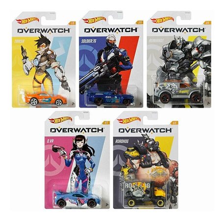 Kit Com 5 Miniaturas de Carrinhos Overwatch  Hot Wheels