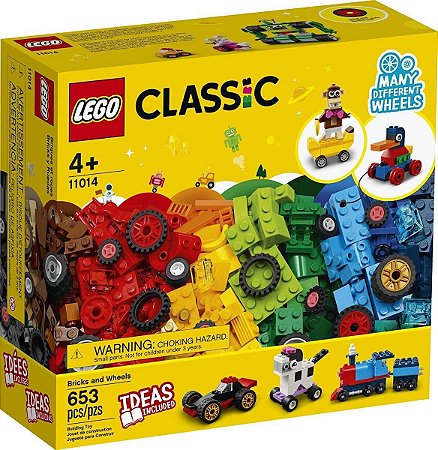 Lego Classic  11014 Caixa Blocos E Rodas  653 Peças