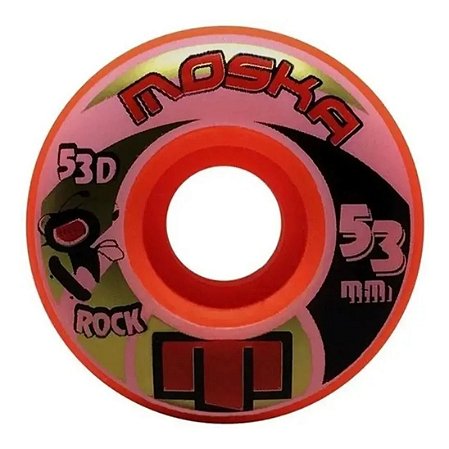Roda Moska 53mm Rock Orange 53d Kit 4 Rodas