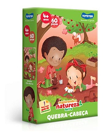 Quebra Cabeça Explorando A Natureza Terra 60 Peças Toyster