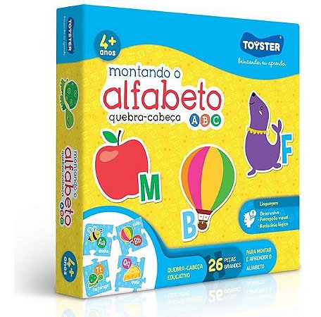 Quebra -cabeça Montando O Alfabeto Com 26 Peças Toyster 2043