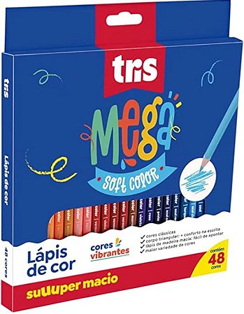 Lápis Cor Mega Soft Conjunto 48 Cores Tris