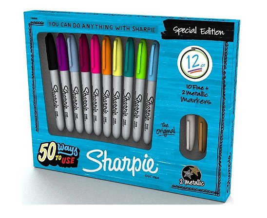 Kit Marcadores Permanentes 12 Cores Sharpie