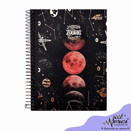 Caderno Universitário 1 Matéria Zodiac 80 Folhas Merci