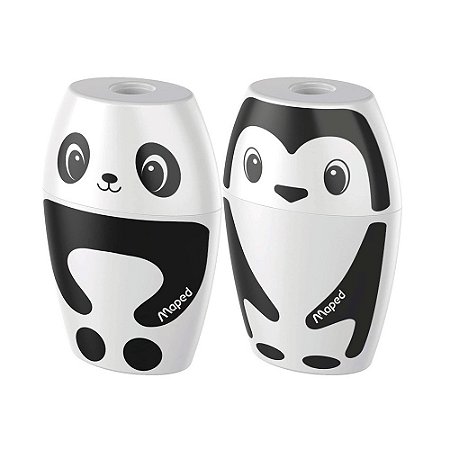 Apontador Shakky Panda e Pinguim com Depósito Maped