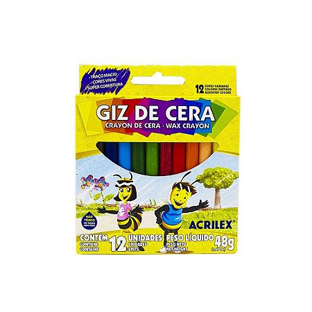 Giz de Cera 12 Cores Acrilex