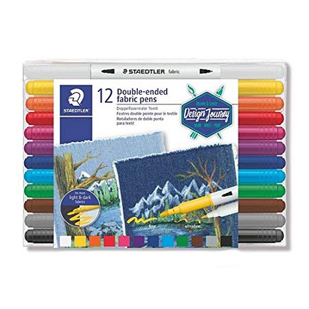 Kit Caneta Para Tecido Ponta Dupla 12 Cores Staedtler