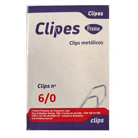 Clips Metálicos Nº 6/0 com 220 unidades Frama