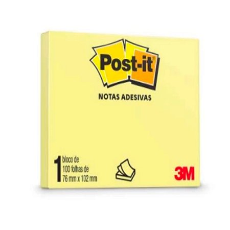 Notas Adesivas Post-it 76mmx102mm com 100 folhas