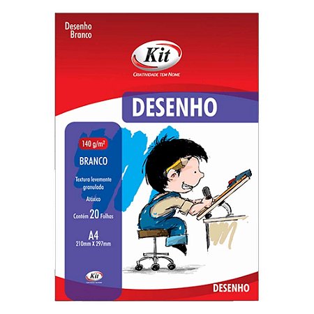 Bloco Escolar para  Desenho A4 20 Folhas 140g/m² Kit