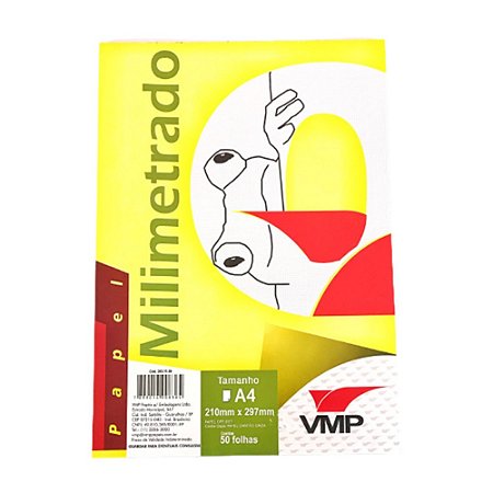 Papel Milimetrado A4 50 Folhas Vmp