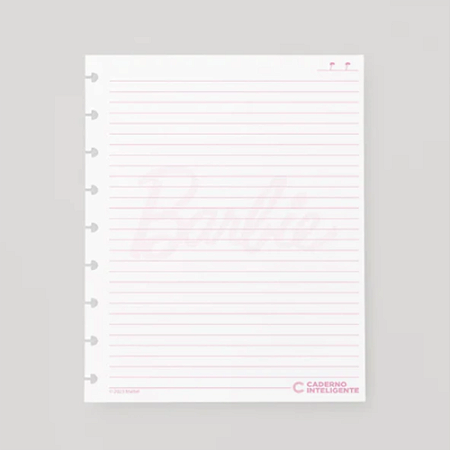 Refil Pautado Caderno Inteligente Barbie Pink - Médio