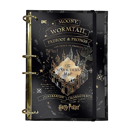 Fichário colegial sem lombo Harry Potter com elástico e 144 Folhas decoradas – DAC – 4177