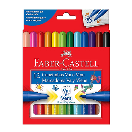 Canetinha Vai e Vem c/12 cores Faber Castell REF.15.0112VVZF