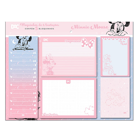 Bloco de Anotações c/5 bloquinhos Minnie Mouse Dac REF.4651