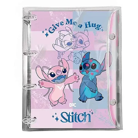 Caderno Fichário Universitário - DAC - Stitch E Angel 192 Folhas