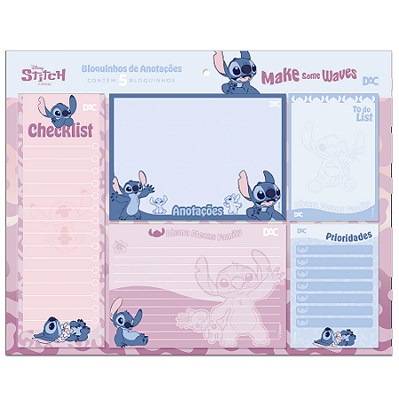 Bloco de Anotações c/5 bloquinhos Stitch Dac REF.4663