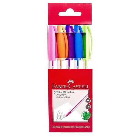 Kit Caneta Trilux CX C/5 Cores 032Media FC REF.032/ESC