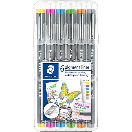 Pigment Liner Staedtler 6 cores 0.5mm