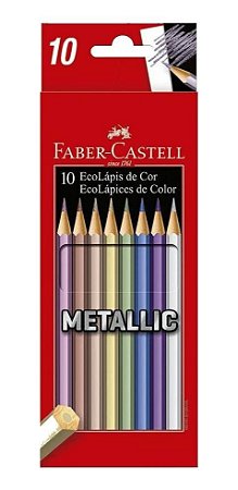 Ecolápis de cor metallic 10 cores Faber Castell