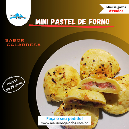 Mini Pastel de Forno de Calabresa 400g (Assados 25 unidades)