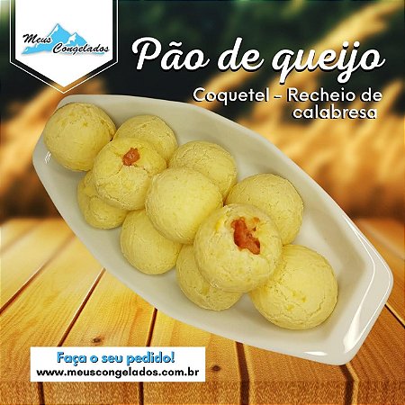 Pão de Queijo Coquetel Recheado com Calabresa (2 kg)